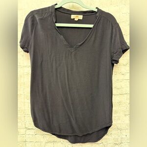Cloth & Stone Black V-Neck Short Sleeve Women's Top sz XS